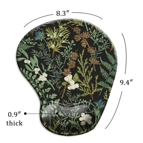 Ergonomic Mouse Pad with Wrist Support and Coaster,Mouse Pads with Non-Slip PU Base for Home Office Working Studying Easy Typing & Pain Relief Botanical Flowers - 5