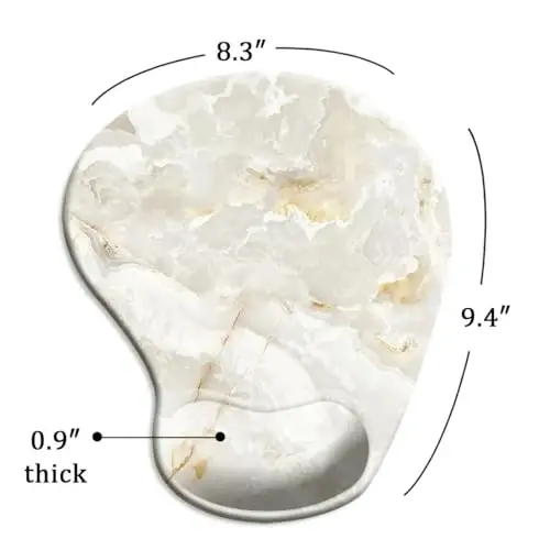 Ergonomic Mouse Pad with Wrist Support and Coaster,Mouse Pads with Non-Slip PU Base for Home Office Working Studying Easy Typing & Pain Relief Ivory Gold - 5