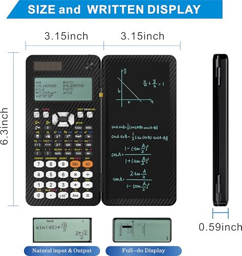 iPepul Scientific Calculators, Type-C Rechargeable Desktop Math Solar Calculator with 552 Functions & Notepad, School Supplies for Middle High School & College Students, 991EX (Black) - 4