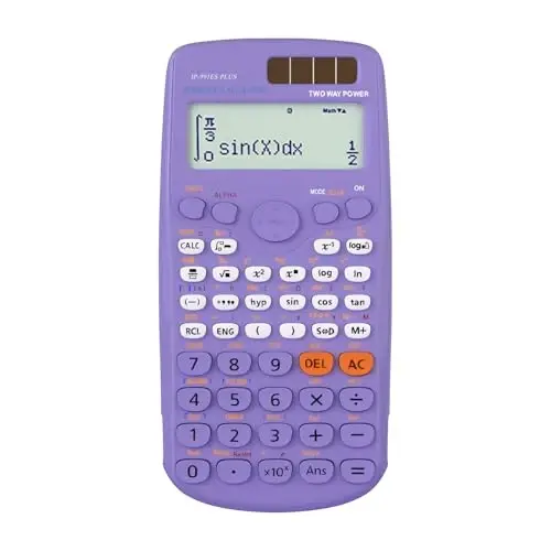 Scientific Calculators, IPepul Purple Math Calculator with 417 Function, Solar Battery Power and 4-Lines Display, School Supplies for Middle High College Students Teachers (Purple 991ES Plus) - 1
