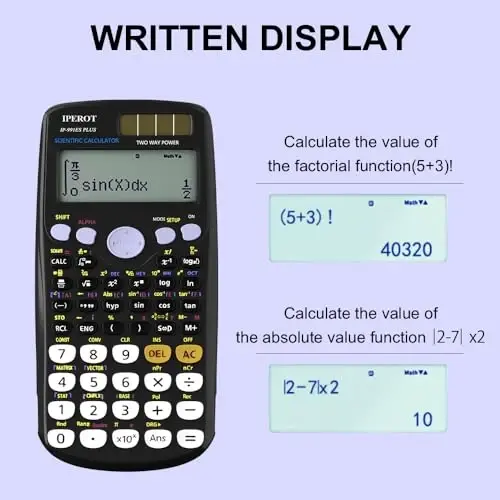 Bilimsel Hesap Makineleri, IPEROT Siyah Matematik Hesap Makinesi 417 Fonksiyonlu, Güneş Pilli ve 4 Satırlı Ekranlı, Orta Lise Üniversite Öğrencileri Öğretmenleri için Okul Malzemeleri (Siyah 991ES) - 4
