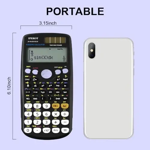 Bilimsel Hesap Makineleri, IPEROT Siyah Matematik Hesap Makinesi 417 Fonksiyonlu, Güneş Pilli ve 4 Satırlı Ekranlı, Orta Lise Üniversite Öğrencileri Öğretmenleri için Okul Malzemeleri (Siyah 991ES) - 5