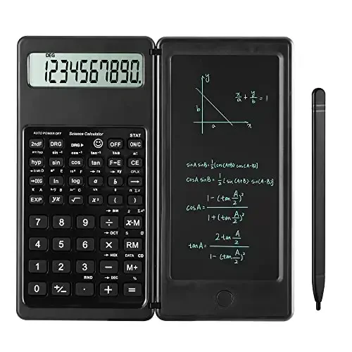 Scientific Calculators, Calculator for School, 10-Digit Large Screen Calculadora Cientifica, Scientific Calculator with Notepad, Math Calculator for Middle High School Supplies & College (Black) 