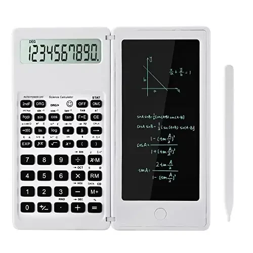 Scientific Calculators, LveSunny Calculator for School, 10-Digit Large Screen Scientific Calculator with Notepad, Math Calculator for Middle High School Supplies & College (White) - LVESUNNY