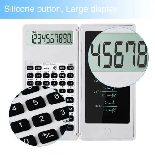Scientific Calculators, LveSunny Calculator for School, 10-Digit Large Screen Scientific Calculator with Notepad, Math Calculator for Middle High School Supplies & College (White) - 4