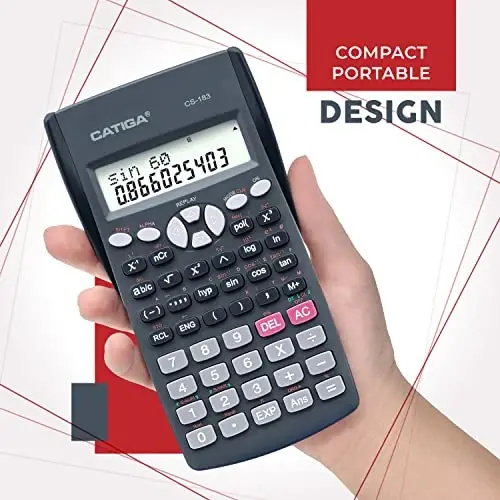 Scientific Calculator 2 Line - for Math (Algebra and Trigonometry), Science, Statistics, Engineering, Physics, Business Class, Over 200 Functions, with Memory and Replay Function - 6