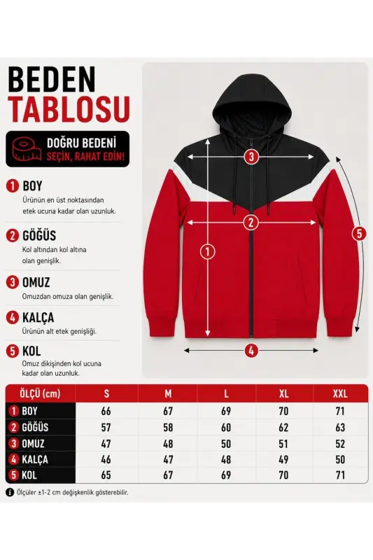 Bill Triangle Paneled Hooded Seasonal Jacket 1220_60124-1 - RED - 6