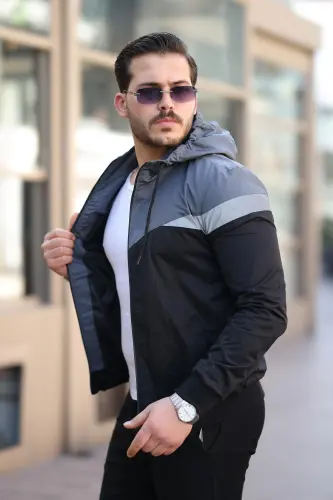 Bill Triangle Patch Hooded Seasonal Jacket 1220-Smoke - 1