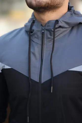 Bill Triangle Patch Hooded Seasonal Jacket 1220-Smoke - 5