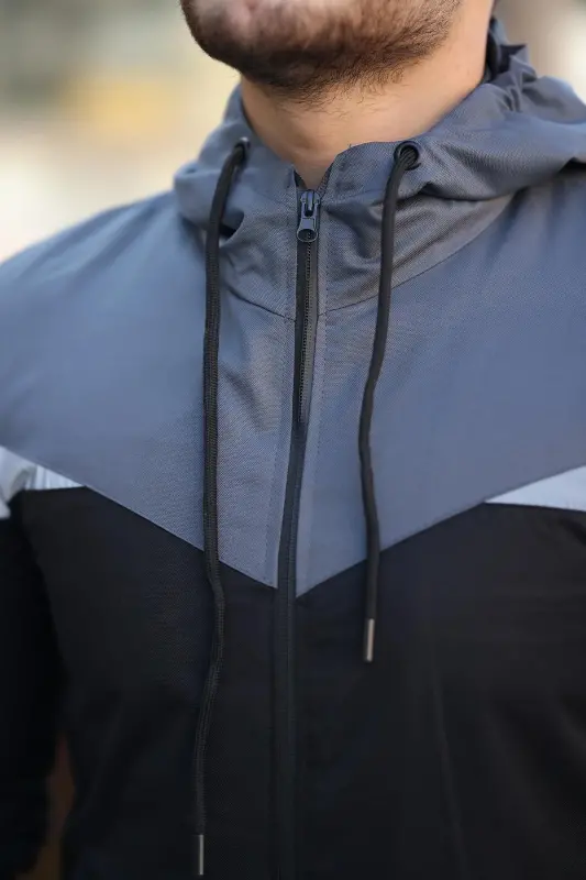 Bill Triangle Patch Hooded Seasonal Jacket 1220-Smoke - 5