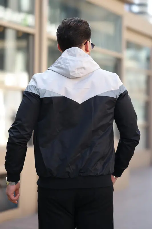 Bill Triangle Patch Hoodie Seasonal Jacket 1220-GRAY - 3