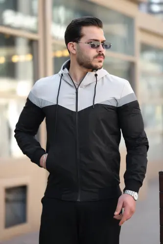 Bill Triangle Patch Hoodie Seasonal Jacket 1220-GRAY - 5