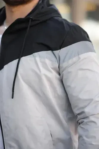 Bill Uchburchak Bo'lakli Kapshonli Mavsumiy Kurtka 1220-QORA - 4