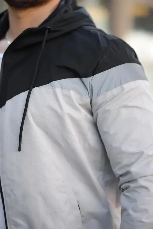 Bill Uchburchak Bo'lakli Kapshonli Mavsumiy Kurtka 1220-QORA - 4