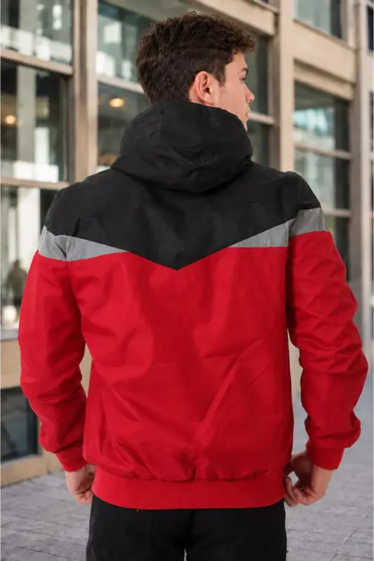 Bill Uchburchak Parchali Kaputli Mavsumiy Kurtka 1220_60124-1 - QIZIL - 5