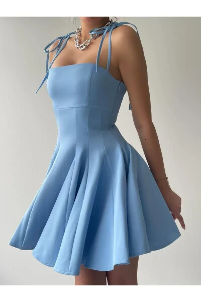 Binafsha Kiloshi Mini Ko'ylak - och ko'k - CONCONMODA