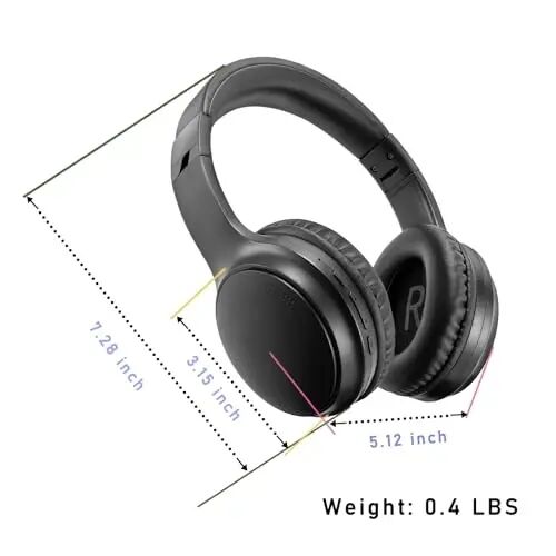 Bingozones A10 Noise Cancelling Headphones Wireless, Black Bluetooth Headset with Mic, Bluetooth 5.3, HiFi Stereo Sound, Deep Bass, 20+H Playtime, Lightweight On Ear Wired Headphones for Tablet/PC - Bingozones (1)
