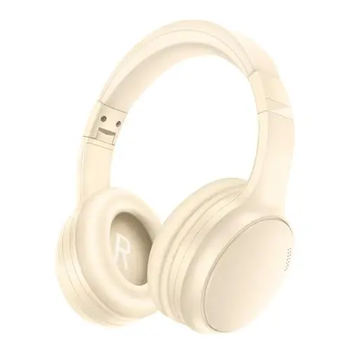 Bingozones mikrofonli Bluetooth Active Noise Cancelling quloqchinlari, A10 simsiz quloqchinlar, 20 soatdan ortiq ishlash vaqti, Bluetooth 5.3, planshet/kompyuter uchun engil simli quloqchinlar - bej 