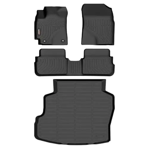 Binmotor-Floor Mats & Cargo Liner for 2009-2013 Toyota Corolla | CE/L丨LE丨S丨XLE丨XRS丨All Weather Car Floor Mat Cargo Trunk Mat Floor Liners for Toyota Corolla Accessories 