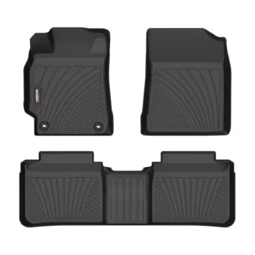 Binmotor-Floor Mats for 2012-2017 Toyota Camry, Front & 2nd Row,TPE All Weather Car Accessories Mats Camry Custom Fit Liners Waterproof, Nonslip - 1