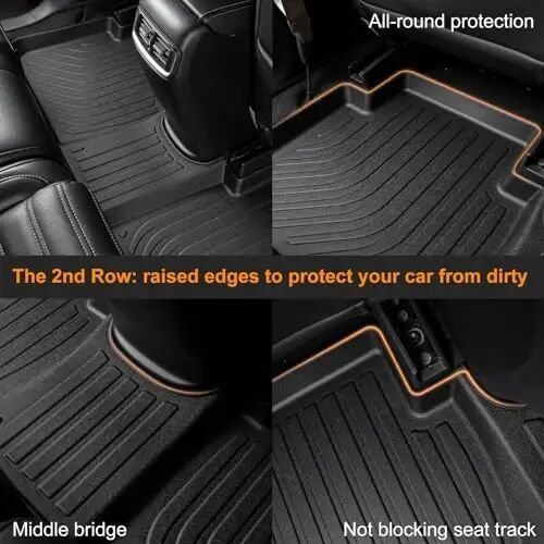 Binmotor-Floor Mats for 2015-2022 Chevy Colorado Crew Cab/GMC Canyon, TPE All Weather Protection Heavy Duty Floor Liners for Chevy Colorado-Black - BINMOTOR