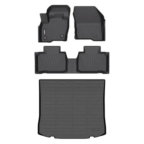 Binmotor-Floor Mats & Cargo Liner Set for 2015-2024 Ford Edge, All Weather Car Mats for Ford Edge Mat Floor Liners Rear Cargo Mat Custom Fit for Edge Accessories - 1