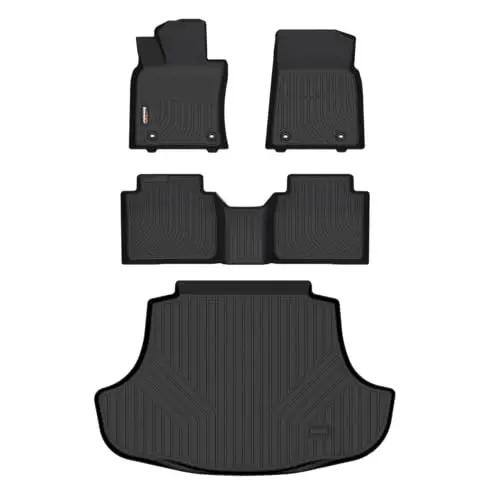 Binmotor-Floor Mats & Cargo Liner for 2019-2024 Lexus ES 350/ES300h & 2025 ES300h/ES Hybrid All Weather Car Floor Mats TPE Liners for Lexus ES Accessories Black 