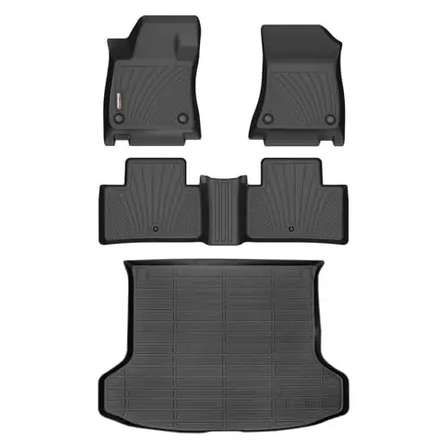 Binmotor-Floor Mats & Cargo Liner for 2019-2025 Infiniti QX50/2022-2025 QX55 All Weather Car Floor Mats TPE Liners for QX50 Accessories Mats Trunk Mat-Black 