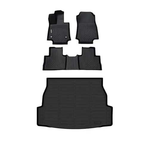Binmotor-Floor Mats & Cargo Liner for 2019-2025 Toyota RAV4 Gas Modesls, Heavy Duty Car Trunk Mat Floor Liners for RAV4 Accessories-Black 