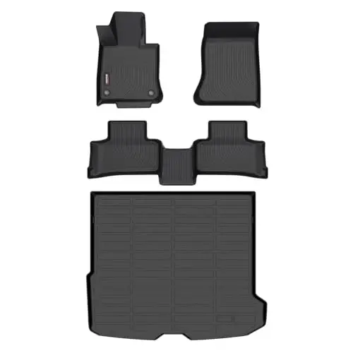 Binmotor-Floor Mats & Cargo Liner for 2023-2026 Mercedes Benz GLC 300/350e/43 AMG (Not Coupe)- TPE All Weather Car Mats and Trunk Liners Accessories 