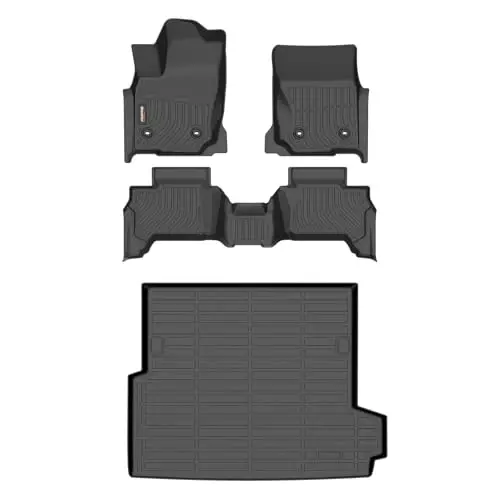 Binmotor-Floor Mats & Cargo Liner for 2025-2026 Toyota 4Runner Hybrid (Not for Gas), TPE All Weather Car Floor Mats Custom Fit for Toyota 4Runner Hybrid Accessories 