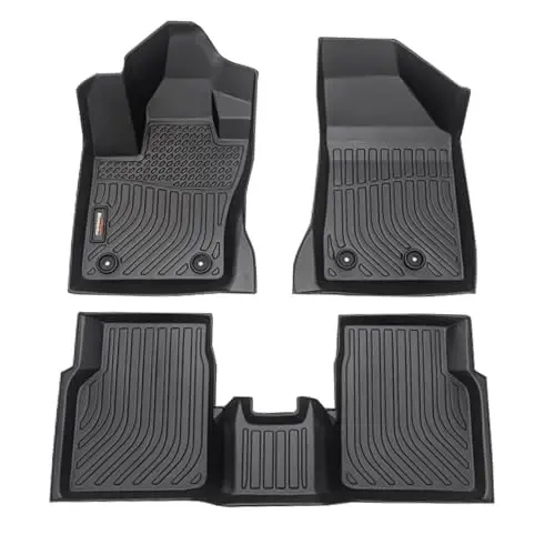 Binmotor-All Weather Car Floor Mats for Jeep Compass 2017-2026, Including 1st+2nd Row, TPE Floor Liners for Jeep Compass Accessories Car Mat-Black 