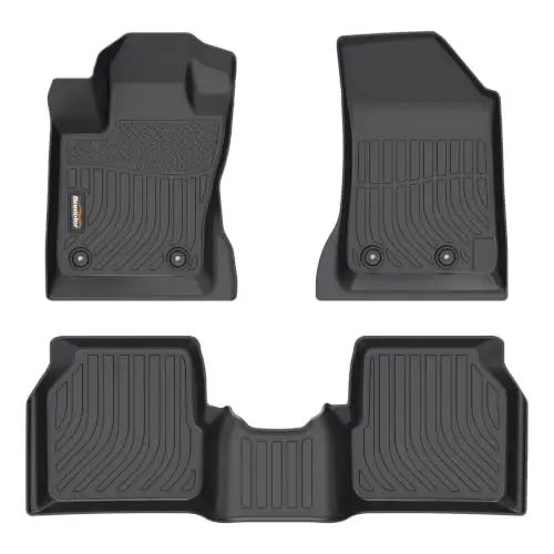 Binmotor-Floor Mats for 2017-2026 Jeep Compass All Weather Car Mats | Including 1st+2nd Row, TPE Floor Liners for Jeep Compass Accessories Black 