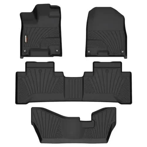 Binmotor-All Weather Custom Floor Mats for Acura MDX 2014-2020(only for 7 Seat, No Hybrid Models), 1st & 2nd & 3rd Row Full Set Car Mats TPE, Heavy Duty Car Floor Liners for MDX Accessories - 1
