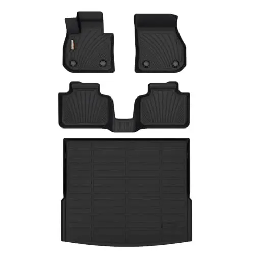 Binmotor-All Weather Floor Mats Cargo Liner Set for BMW X1 2023-2026, 1st & 2nd Row Full Set, TPE Mats Heavy Duty Car Floor Liners-Black for X1 Accessories 