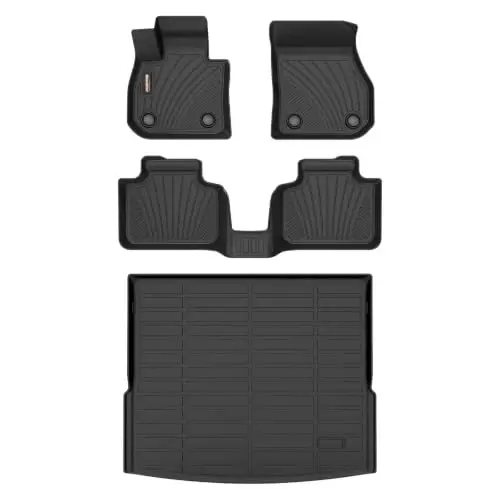 Binmotor-All Weather Floor Mats Cargo Liner Set for BMW X1 2023-2026, 1st & 2nd Row Full Set, TPE Mats Heavy Duty Car Floor Liners-Black for X1 Accessories 