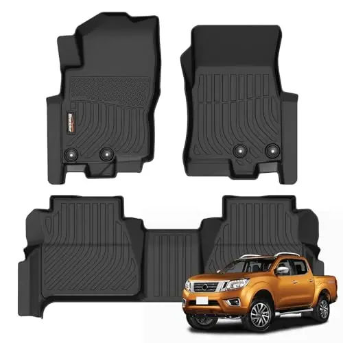 Binmotor-All Weather Floor Mats for Nissan Frontier Crew Cab 2026 2025 2024 2023 2022(Not for 2nd with Under Seat Speaker), Frontier Car Floor Mats for Nissan Frontier PRO-4X,PRO-X,S,SV,SL 