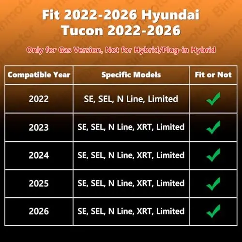 Binmotor-Автомобильные коврики и коврик в багажник для Hyundai Tucson 2022-2026 годов выпуска (только для бензиновых версий), всепогодные автомобильные коврики, аксессуары для Tucson - 2