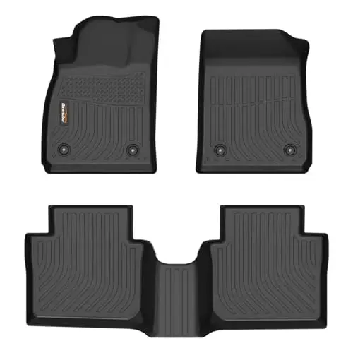 Binmotor-Floor Mats for Chevrolet/Chevy Impala 2014-2020, Includes 1st+2nd Row, TPE Mat Custom All Weather Car Mats for Chevy Impala Accessories 