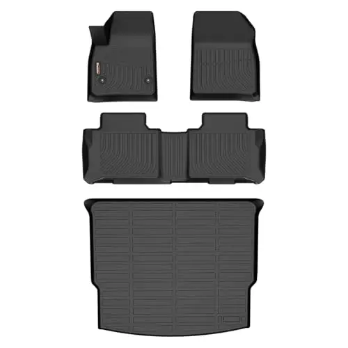 Binmotor-Floor Mats & Cargo Liner for Chevrolet/Chevy Blazer 2019-2026, Includes 1st+2nd Row, All Weather Mats Cargo Trunk Mat Waterproof Car Mats for Chevy Blazer Accessories 