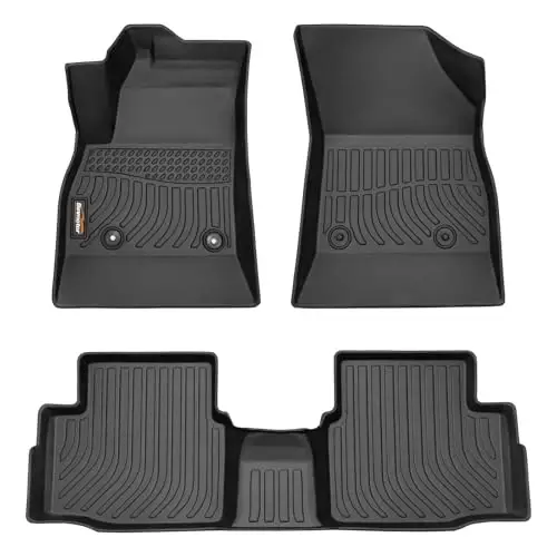 Binmotor-Floor Mats for Chevrolet/Chevy Cruze 2016-2019, Includes 1st+2nd Row, TPE Mat Custom All Weather Car Mats for Chevy Cruze Accessories 