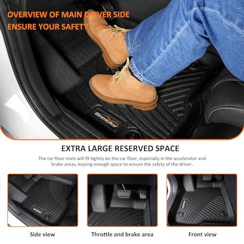 Binmotor - Custom Fit Floor Mats & Cargo Liner for Kia Seltos 2024 2025, All Weather Mats 2025 2024 Kia Seltos Car Accessories Mats, TPE Soft Rubber Trunk Cargo Mat for Seltos 2024 2025 - 6