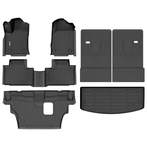 Binmotor-Floor Mats & Cargo Liner for Dodge Durango 2016-2024 2025 2026 (7 Seats) All Weather Mats Durango Cargo Trunk Mat Accessories for Durango GT, GT Plus, R/T, R/T Plus, R/T Premium 