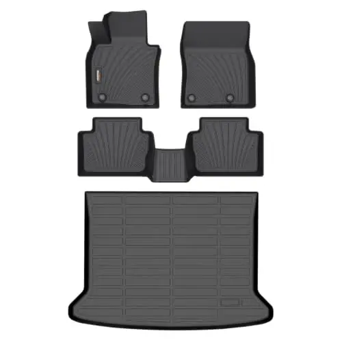 Binmotor-Floor Mats and Cargo Liner Set for 2020-2026 Mazda CX30, TPE Custom Fit All Weather Car Mats Cargo Trunk Mat Accessories 