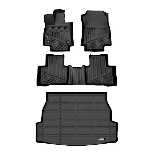 Binmotor-Floor Mats & Cargo Liner 2019-2025 Toyota RAV4 Hybrid, Heavy Duty Car Trunk Mat Floor Liners for RAV4 Accessories-Black 