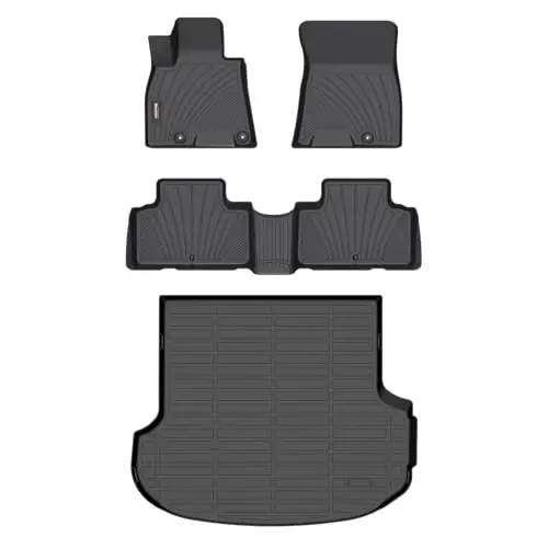 Binmotor-Floor Mats & Cargo Liner Custom for Genesis GV80 5-Seater 2021-2026, 1st & 2nd Row & Cargo Mat Full Set, Heavy Duty Car Floor Liners for Genesis GV80 Accessories - 1