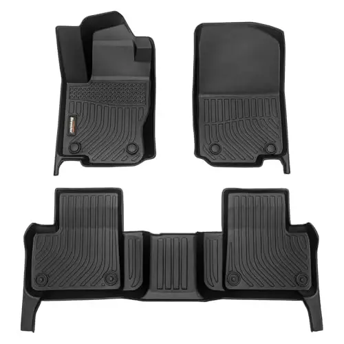 Binmotor-Floor Mats & Cargo Liner for 2012-2019 Mercedes Benz GLE/ML/GL Series,1st & 2nd Row Set, TPE Car Floor Liners Accessories Mats Trunk Mats-Black 