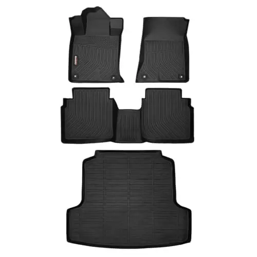Binmotor-Floor Mats & Cargo Liner for 2019-2026 Nissan Altima All Trims | TPE All Weather Mats Floor Liners for Nissan Altima Car Mats Accessories, Including 1st+2nd+cargo mat 