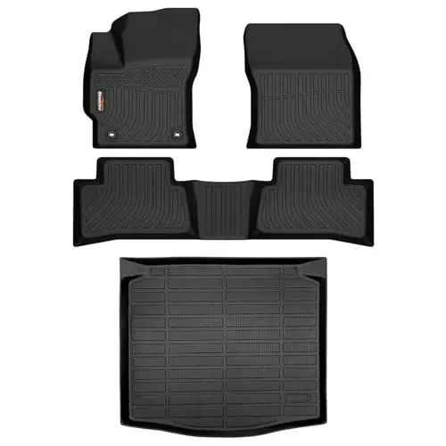 Binmotor-Floor Mats & Cargo Liner for 2022-2026 Toyota Corolla Cross FWD (Gas and Hybrid), All Weather Car Floor Mat for Toyota Corolla Cross Cargo Trunk Mat Floor Liners Accessories 