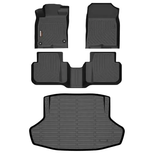 Binmotor-Floor Mats & Cargo Liner for 2025 2026 Honda Civic Hybrid Sedan | Sport Hybrid & Sport Touring Hybrid丨All Weather Car Floor Mats for Honda Civic Hybrid Sedan Accessories Mats 